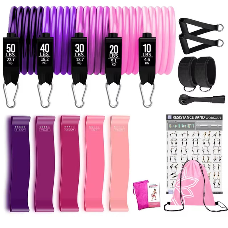 Ultimate Resistance Bands Set for Total Body Workouts - Includes Door Anchor and Ankle Straps for Enhanced Strength Training and Physical Therapy