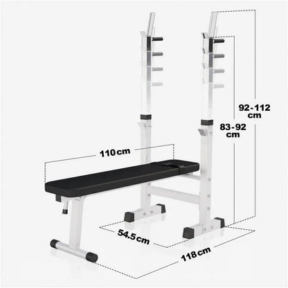 Hantelbank Mit Ablage Inkl, Langhantel Set Kunststoff 38/70/100 Kg