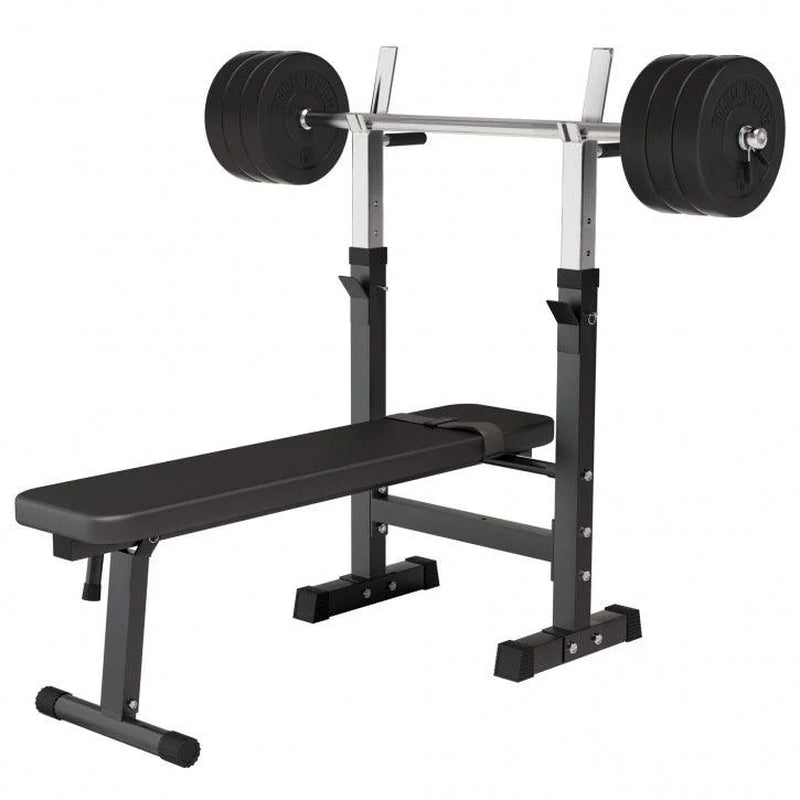 Hantelbank Mit Ablage Inkl, Langhantel Set Kunststoff 38/70/100 Kg