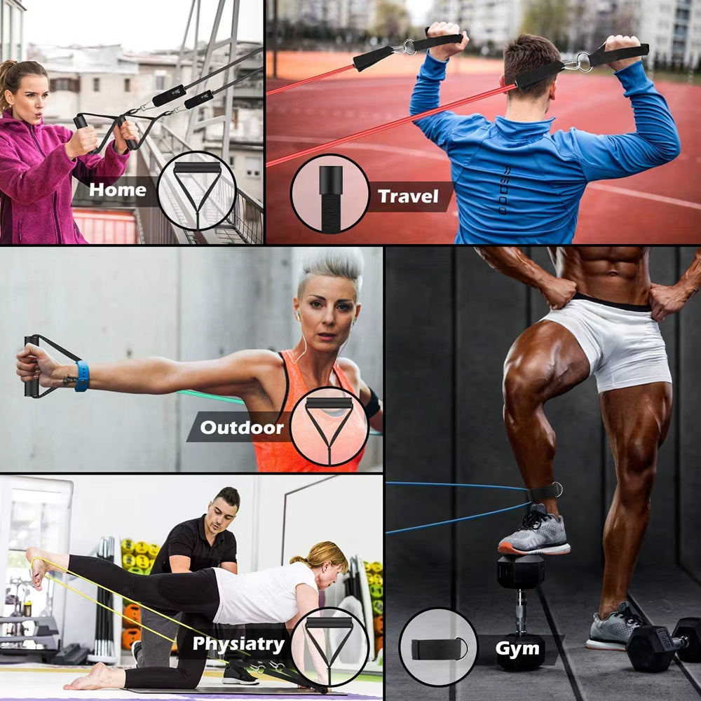 Ultimate Resistance Bands Set for Total Body Workouts - Includes Door Anchor and Ankle Straps for Enhanced Strength Training and Physical Therapy