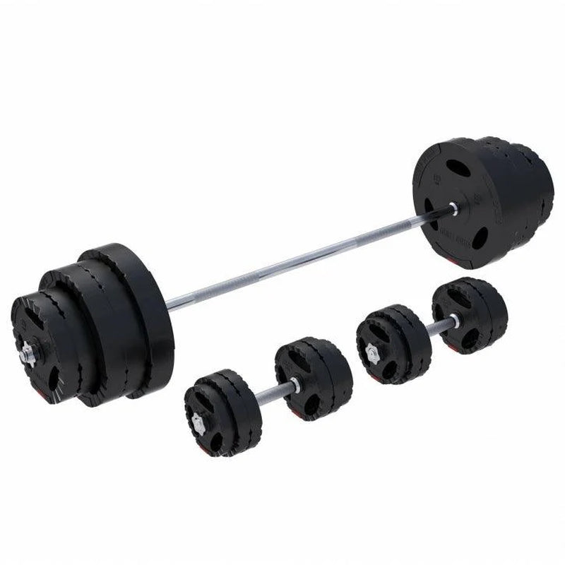Langhantel Set Gripper Kunststoff 60 - 130 Kg Mit Sternverschlüssen