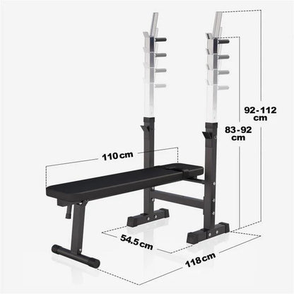 Hantelbank Mit Ablage Inkl, Langhantel Set Kunststoff 38/70/100 Kg