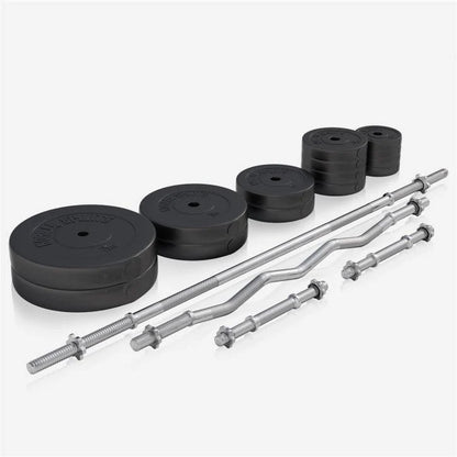 Hantelbank Mit Ablage Inkl, Langhantel Set Kunststoff 38/70/100 Kg