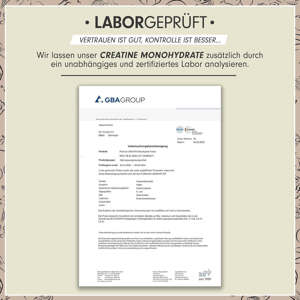 Premium Creatin Monohydrat Pulver 500G - Hochdosiertes, Laborgeprüftes Kreatin für Maximale Leistung - 100% Vegan und Optimal Löslich für 146 Anwendungen