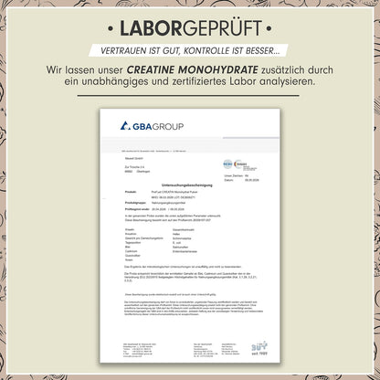 Premium Creatin Monohydrat Pulver 500G - Hochdosiertes, Laborgeprüftes Kreatin für Maximale Leistung - 100% Vegan und Optimal Löslich für 146 Anwendungen
