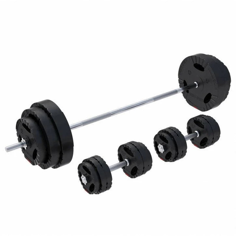 Langhantel Set Gripper Kunststoff 60 - 130 Kg Mit Sternverschlüssen