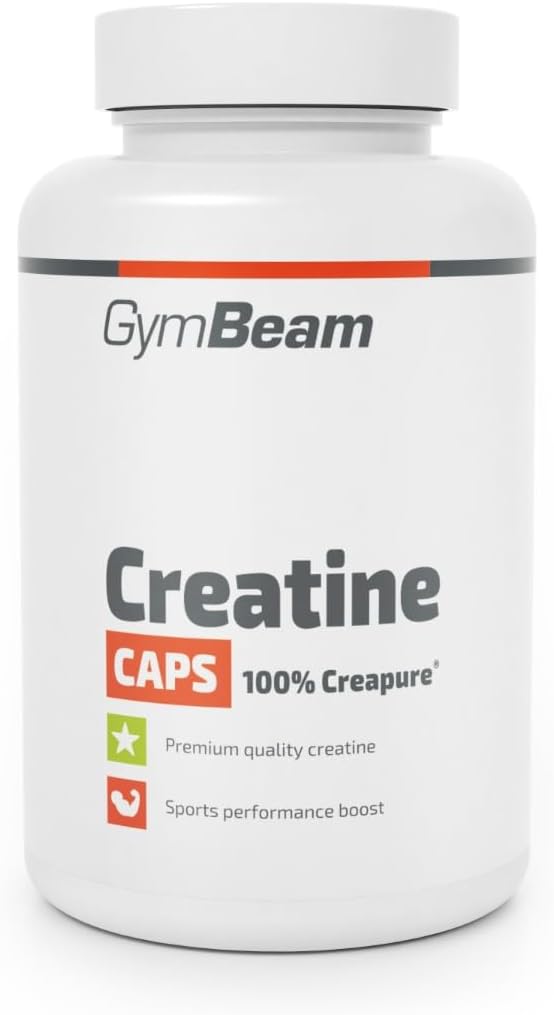 Erlebe die Kraft von Creatin Monohydrat Creapure® Kapseln – Hochdosiert mit 3250 Mg pro Portion für maximale Leistung, Muskelaufbau und Ausdauer – 100% vegan, ohne Zusatzstoffe – GymBeam (120 Caps)