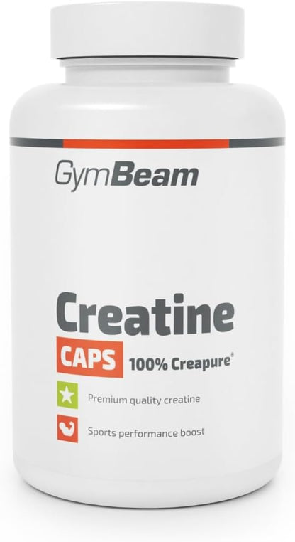 Erlebe die Kraft von Creatin Monohydrat Creapure® Kapseln – Hochdosiert mit 3250 Mg pro Portion für maximale Leistung, Muskelaufbau und Ausdauer – 100% vegan, ohne Zusatzstoffe – GymBeam (120 Caps)
