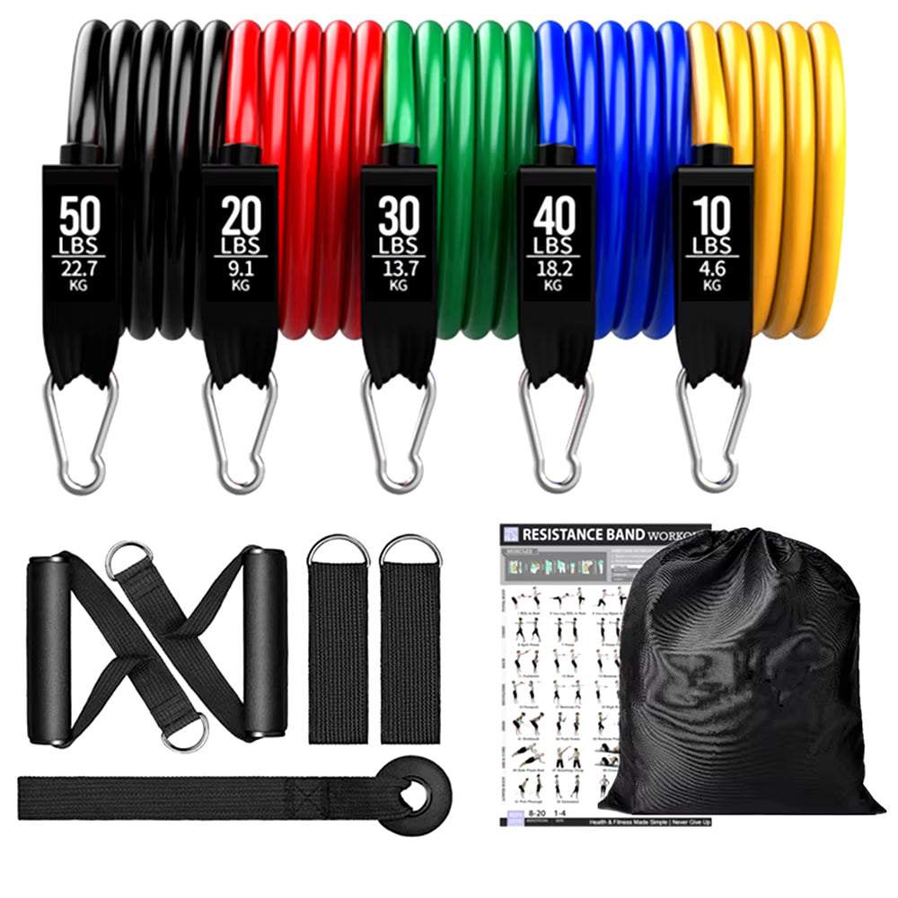 Ultimate Resistance Bands Set for Total Body Workouts - Includes Door Anchor and Ankle Straps for Enhanced Strength Training and Physical Therapy