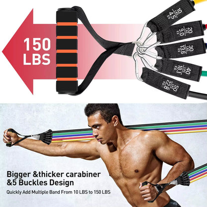 Ultimate Resistance Bands Set for Total Body Workouts - Includes Door Anchor and Ankle Straps for Enhanced Strength Training and Physical Therapy