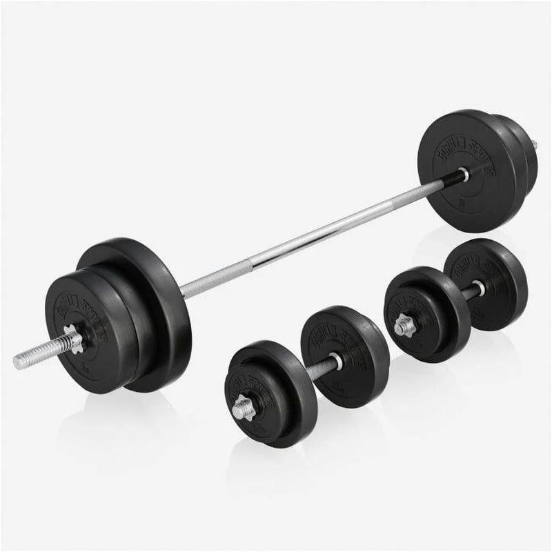 Hantelbank Mit Ablage Inkl, Langhantel Set Kunststoff 38/70/100 Kg