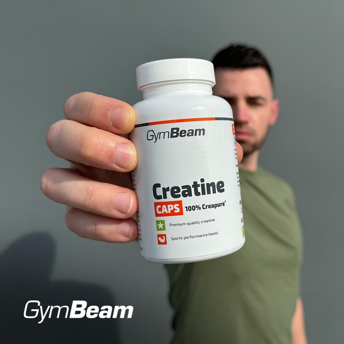Erlebe die Kraft von Creatin Monohydrat Creapure® Kapseln – Hochdosiert mit 3250 Mg pro Portion für maximale Leistung, Muskelaufbau und Ausdauer – 100% vegan, ohne Zusatzstoffe – GymBeam (120 Caps)