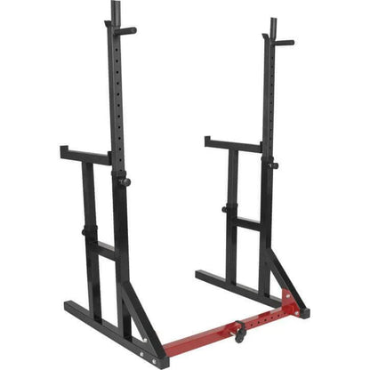 Squat Rack Verstellbar in Höhe Und Breite Inkl, Langhantel Set