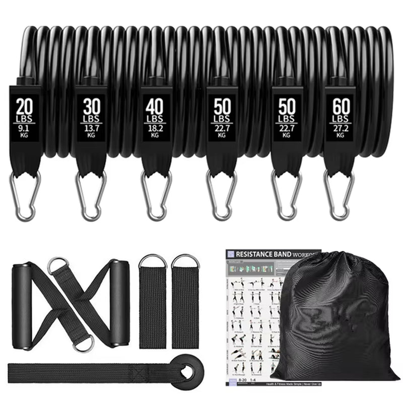 Ultimate Resistance Bands Set for Total Body Workouts - Includes Door Anchor and Ankle Straps for Enhanced Strength Training and Physical Therapy