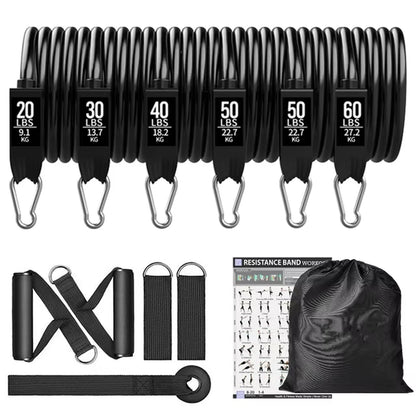 Ultimate Resistance Bands Set for Total Body Workouts - Includes Door Anchor and Ankle Straps for Enhanced Strength Training and Physical Therapy