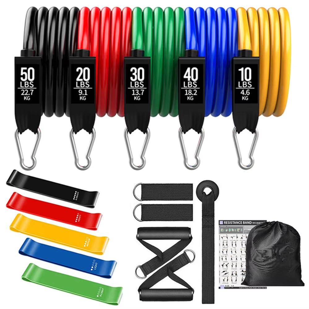 Ultimate Resistance Bands Set for Total Body Workouts - Includes Door Anchor and Ankle Straps for Enhanced Strength Training and Physical Therapy