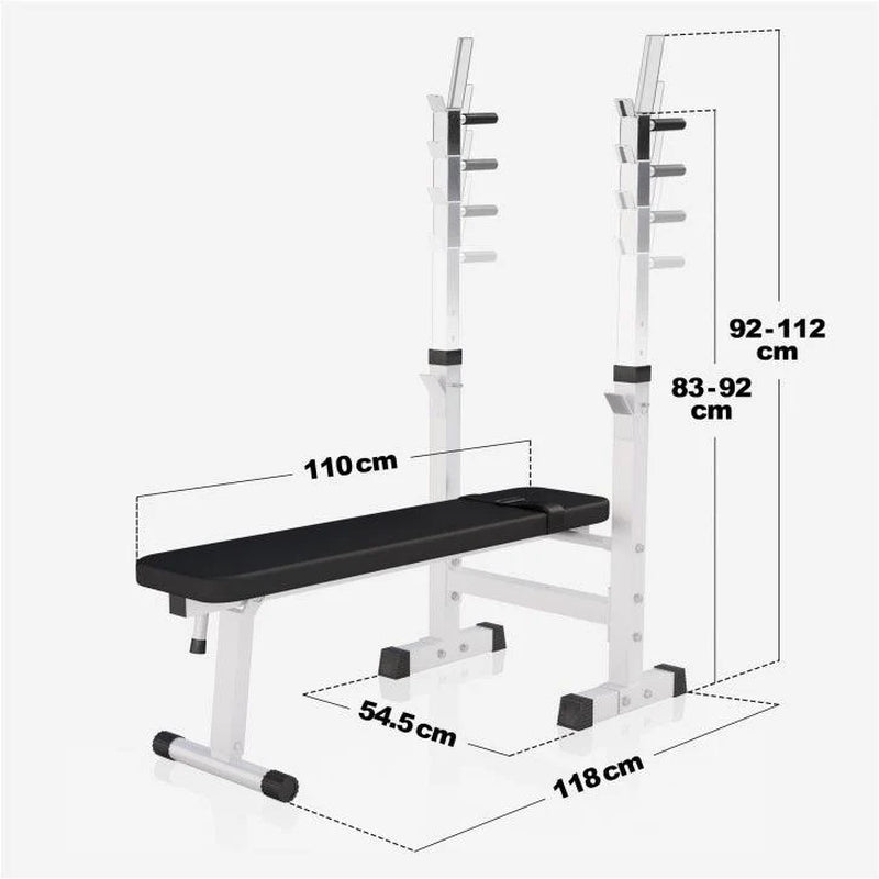 Hantelbank Mit Ablage Inkl, Langhantel Set Kunststoff 38/70/100 Kg