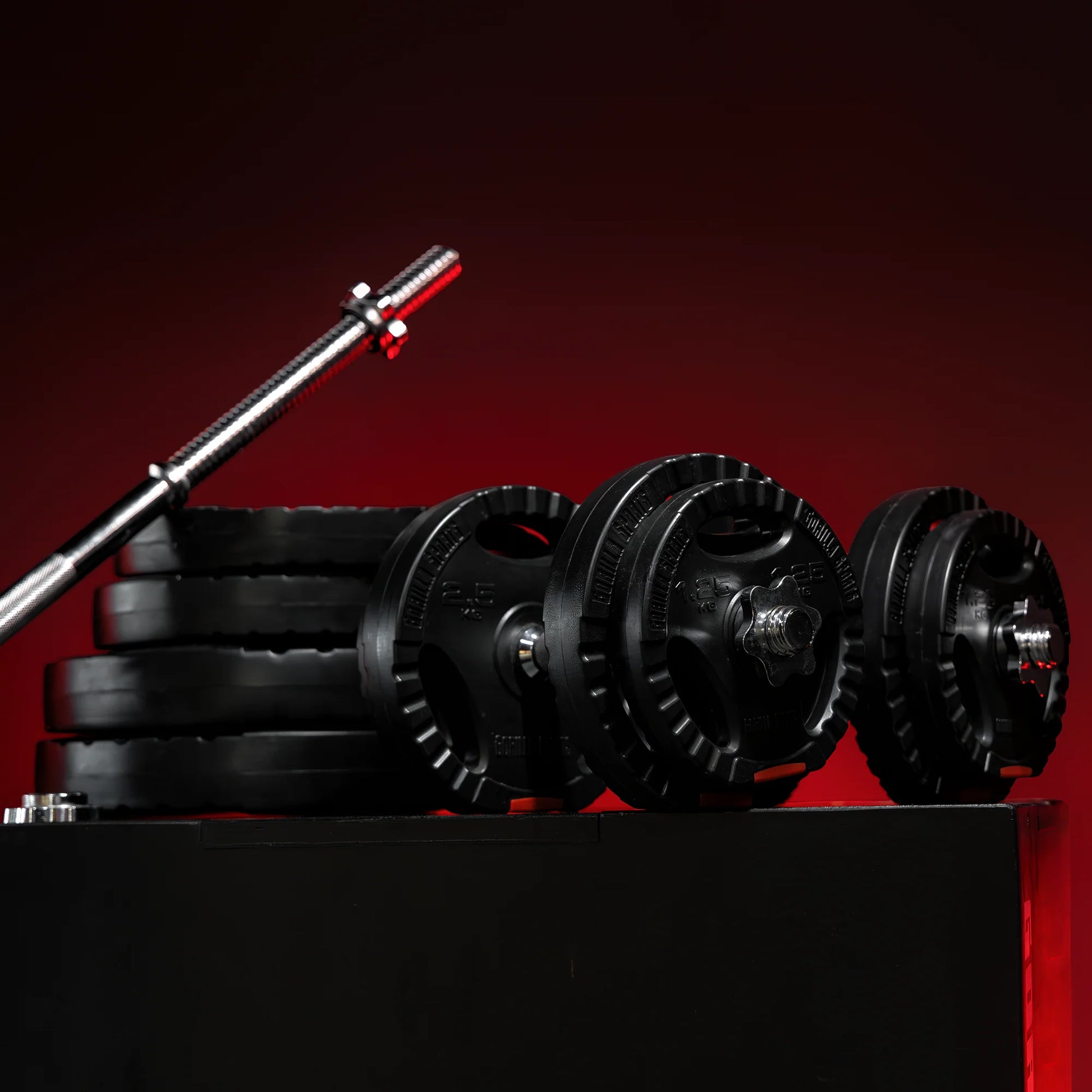 Langhantel Set Gripper Kunststoff 60 - 130 Kg Mit Sternverschlüssen