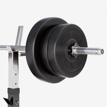 Hantelbank Mit Ablage Inkl, Langhantel Set Kunststoff 38/70/100 Kg