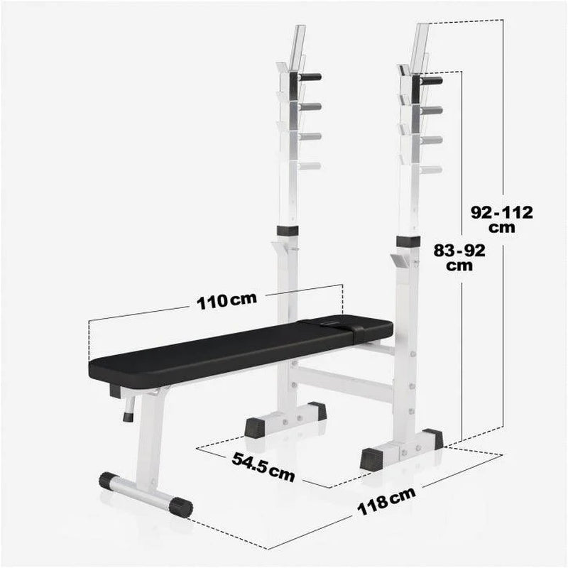 Hantelbank Mit Ablage Inkl, Langhantel Set Kunststoff 38/70/100 Kg