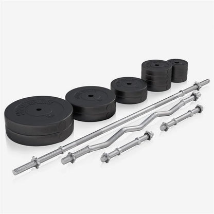 Hantelbank Mit Ablage Inkl, Langhantel Set Kunststoff 38/70/100 Kg