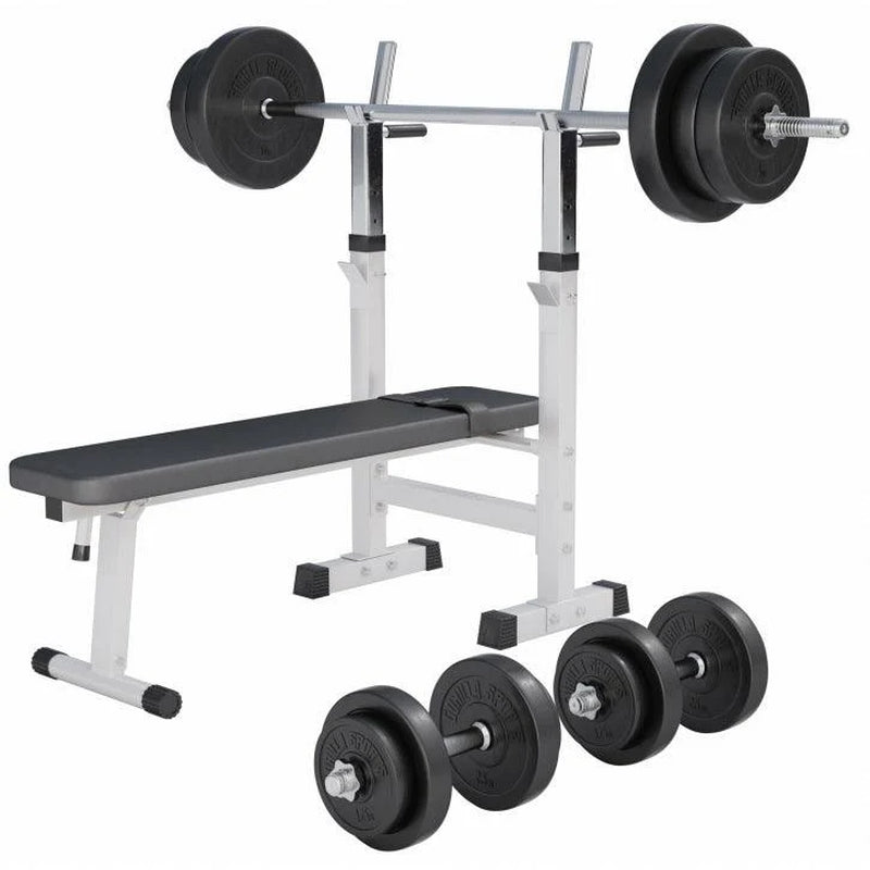 Hantelbank Mit Ablage Inkl, Langhantel Set Kunststoff 38/70/100 Kg