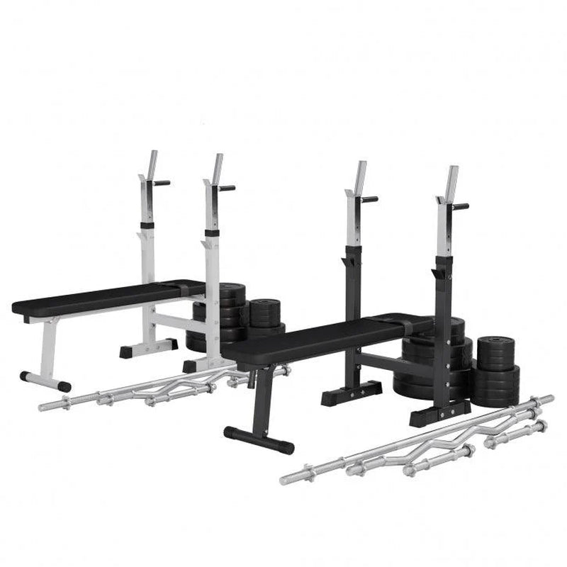 Hantelbank Mit Ablage Inkl, Langhantel Set Kunststoff 38/70/100 Kg
