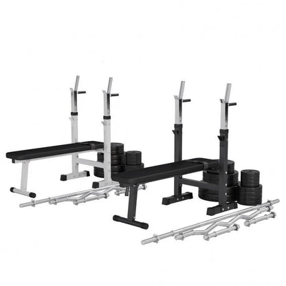Hantelbank Mit Ablage Inkl, Langhantel Set Kunststoff 38/70/100 Kg