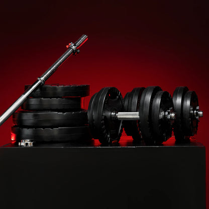 Langhantel Set Gripper Kunststoff 60 - 130 Kg Mit Sternverschlüssen