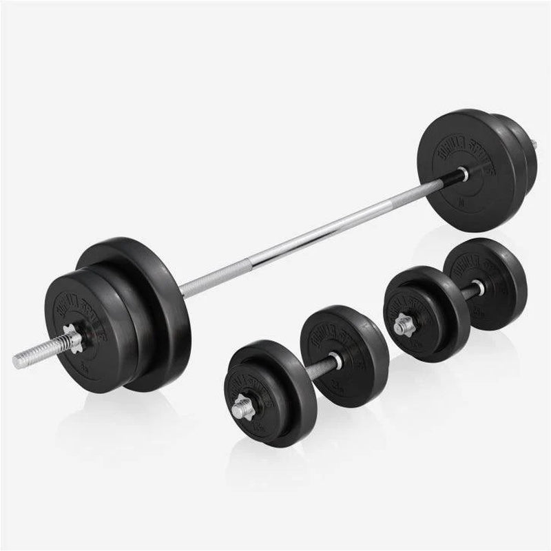 Hantelbank Mit Ablage Inkl, Langhantel Set Kunststoff 38/70/100 Kg
