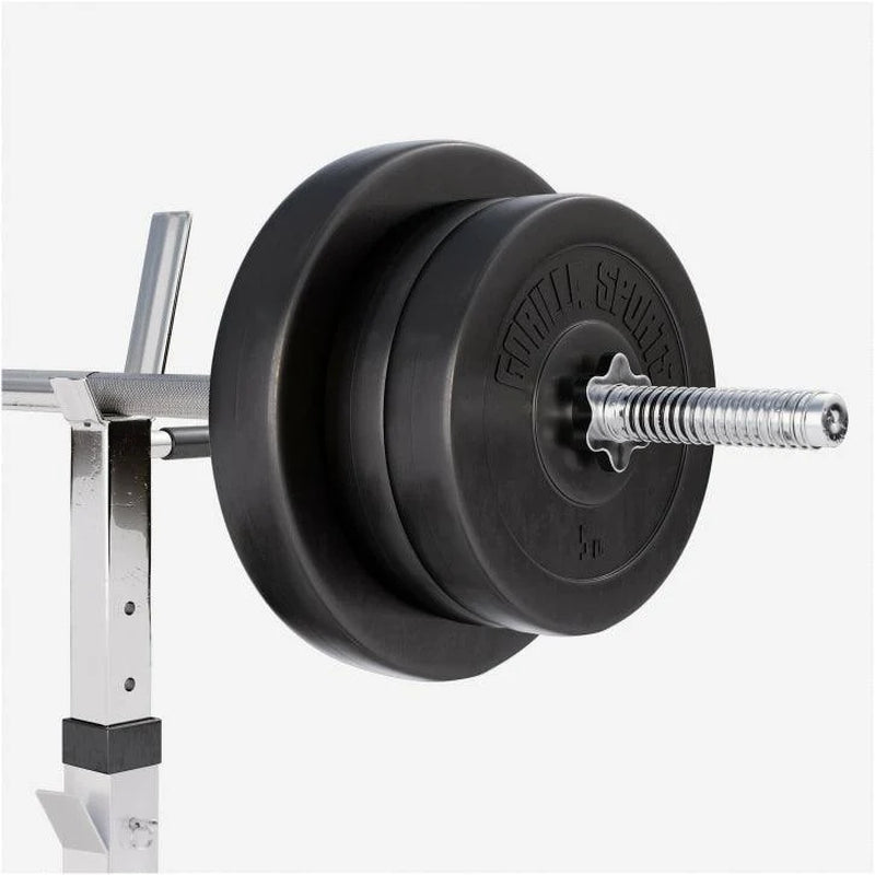 Hantelbank Mit Ablage Inkl, Langhantel Set Kunststoff 38/70/100 Kg