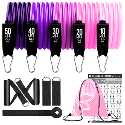 Ultimate Resistance Bands Set for Total Body Workouts - Includes Door Anchor and Ankle Straps for Enhanced Strength Training and Physical Therapy