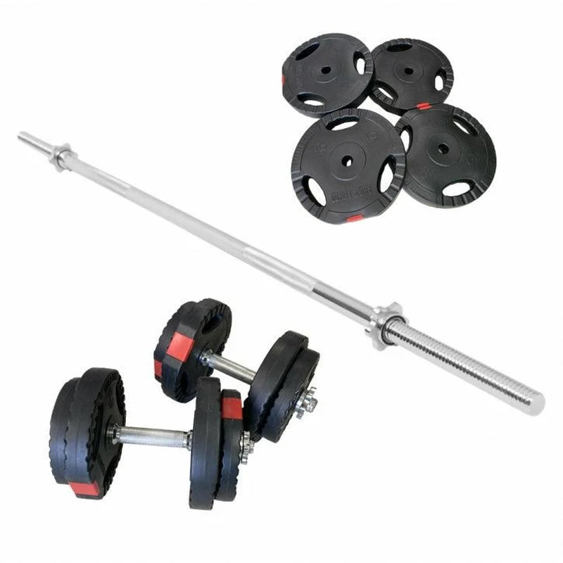 Langhantel Set Gripper Kunststoff 60 - 130 Kg Mit Sternverschlüssen