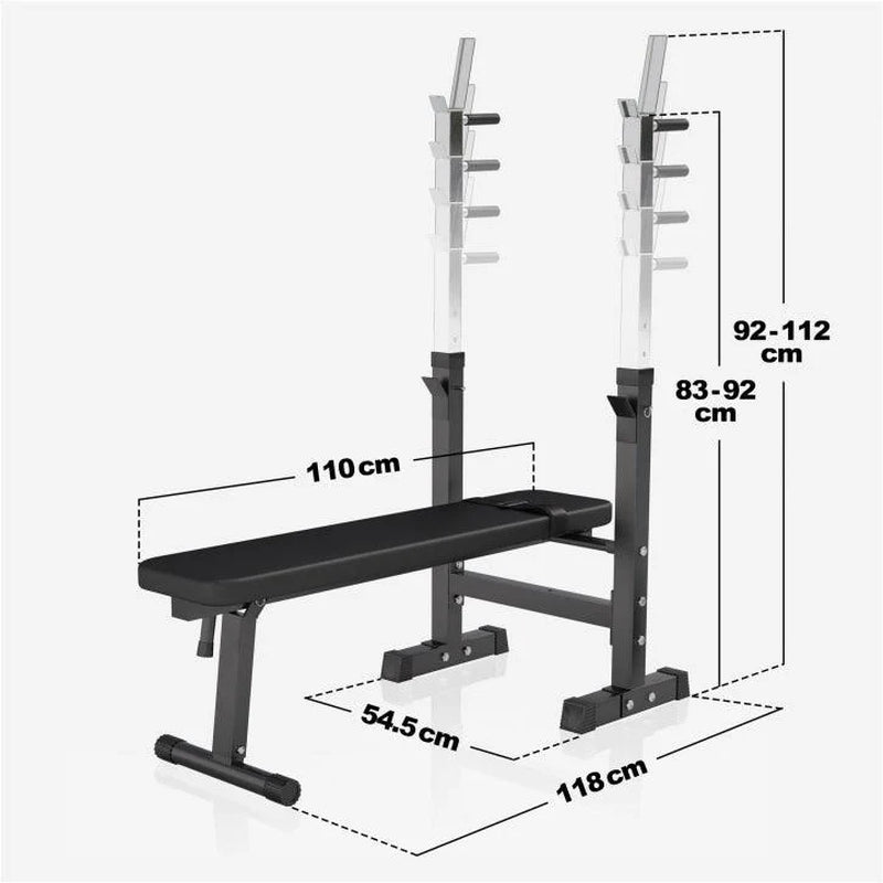 Hantelbank Mit Ablage Inkl, Langhantel Set Kunststoff 38/70/100 Kg