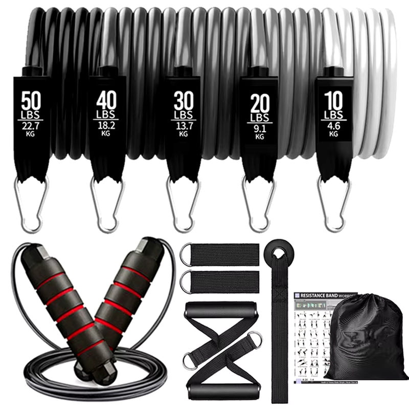 Ultimate Resistance Bands Set for Total Body Workouts - Includes Door Anchor and Ankle Straps for Enhanced Strength Training and Physical Therapy