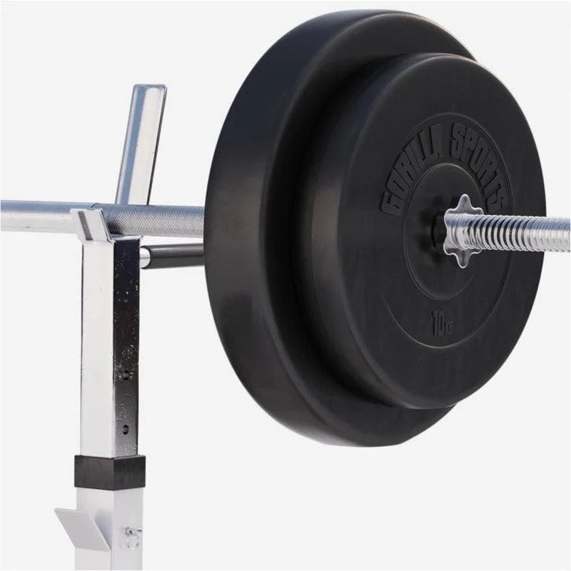 Hantelbank Mit Ablage Inkl, Langhantel Set Kunststoff 38/70/100 Kg