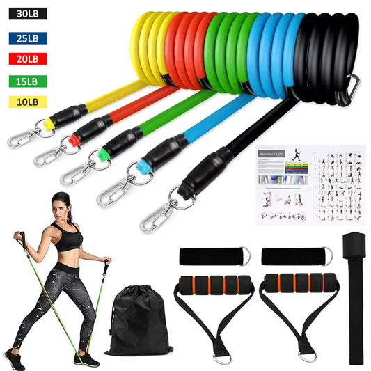 Ultimate Resistance Bands Set for Total Body Workouts - Includes Door Anchor and Ankle Straps for Enhanced Strength Training and Physical Therapy