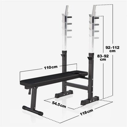 Hantelbank Mit Ablage Inkl, Langhantel Set Kunststoff 38/70/100 Kg