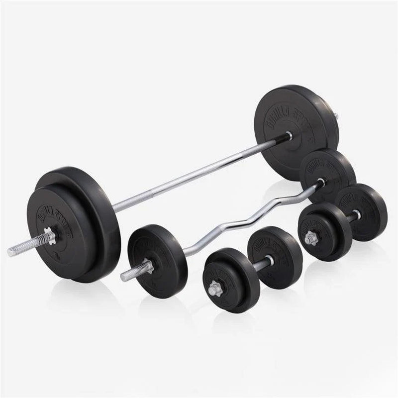 Hantelbank Mit Ablage Inkl, Langhantel Set Kunststoff 38/70/100 Kg