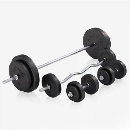 Hantelbank Mit Ablage Inkl, Langhantel Set Kunststoff 38/70/100 Kg